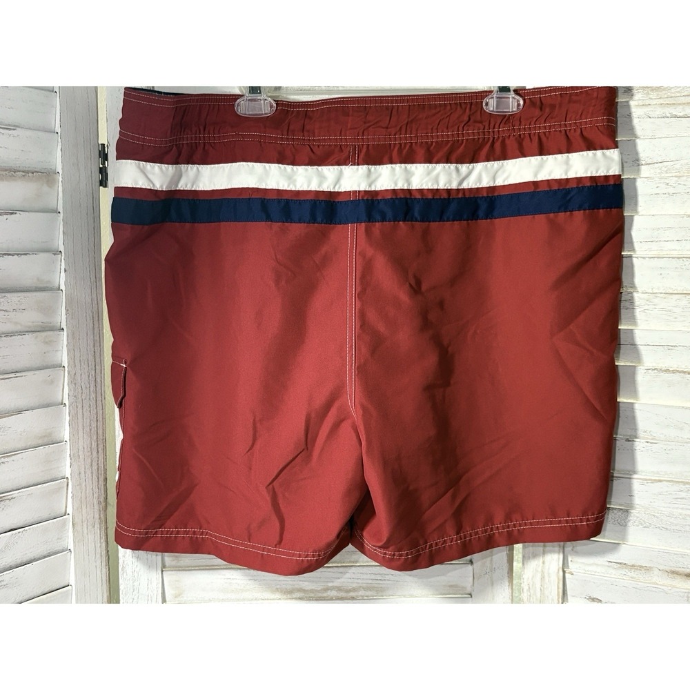 CHAPS Red White & Blue Stripe Mesh Lined Swim Trunks Mens Size XL Vtg Classic - Picture 4 of 13